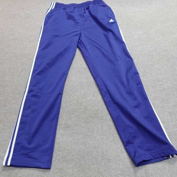 Vintage Adidas Pants Large Blue Tear Away Satin Y2K Embroidered 2001 - Picture 1 of 11